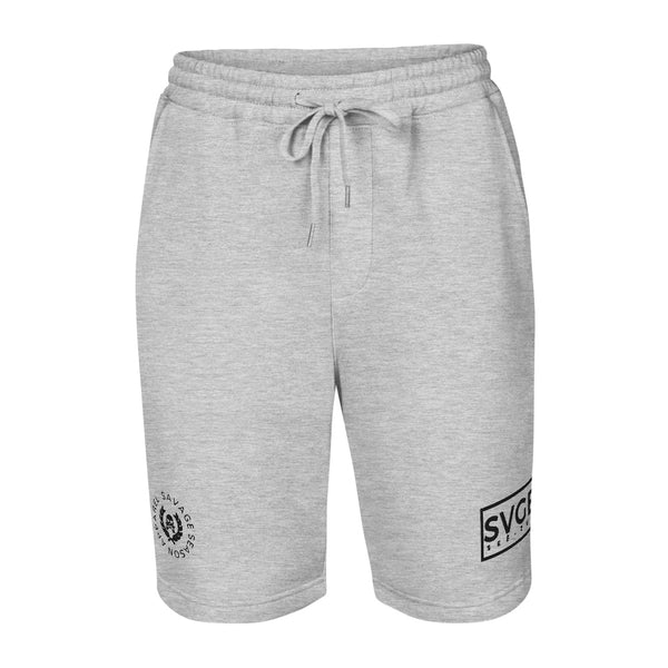 SVGE Collection Embroidered Fleece Shorts - Grey / Black - Savage Season Apparel Store