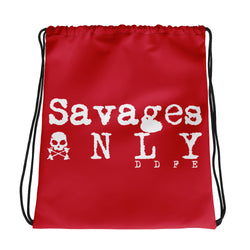 'Savages ONLY' Red Drawstring bag - Savage Season Apparel Store