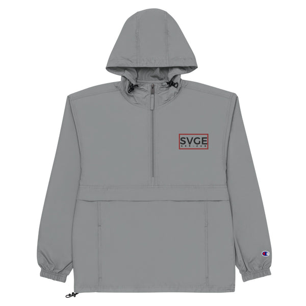 SVGE x Champion Grey Packable Performance Jacket - Savage Season Apparel Store