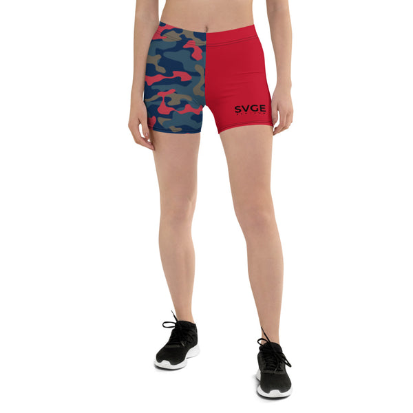 Red camo hot sale shorts womens