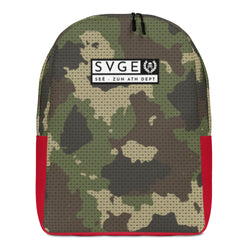 SVGE Athletics Backpack - Green Camo x Red - Savage Season Apparel Store