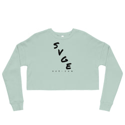 SVGE Collection Blue Dust Crop Sweatshirt - Savage Season Apparel Store