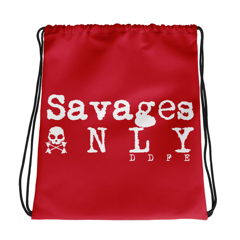'Savages ONLY' Red Drawstring bag - Savage Season Apparel Store