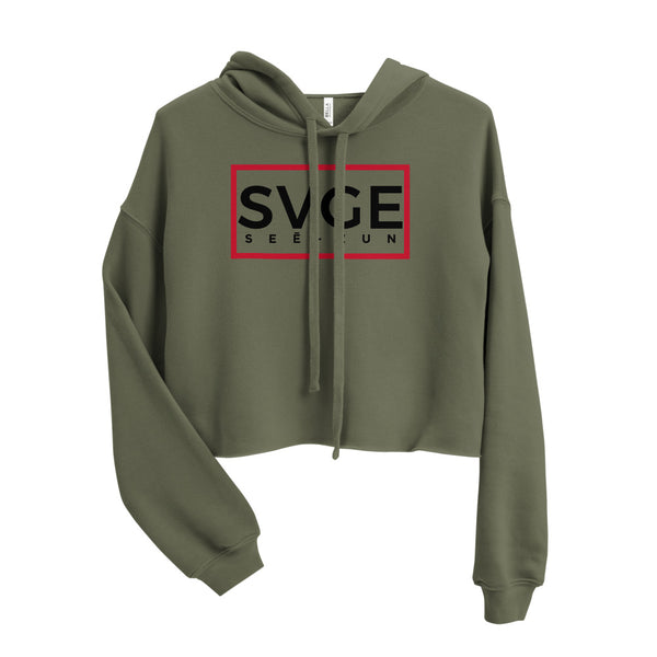 SVGE Collection Olive Crop Hoodie - Savage Season Apparel Store