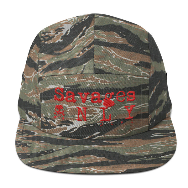 ‘Savages ONLY’ Tiger Camo 5 Panel Cap - Savage Season Apparel Store