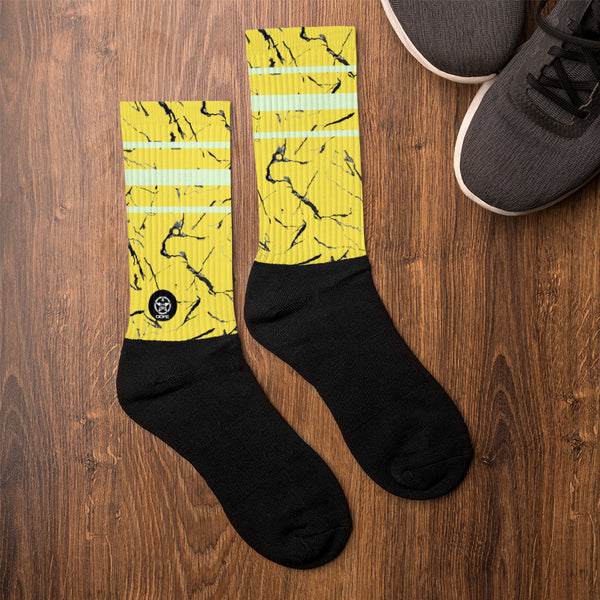 'Savages ONLY' YELLOW MARBLE Crew Sock - Savage Season Apparel Store