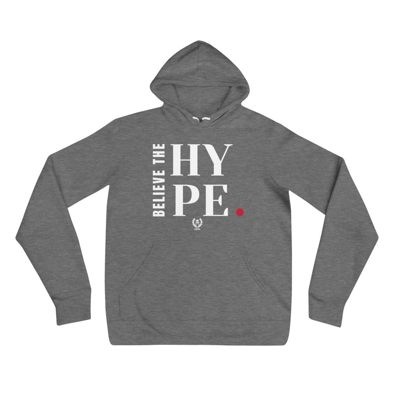 'Believe The Hype' Grey x White Pullover Hooded Sweatshirt - Savage Season Apparel Store