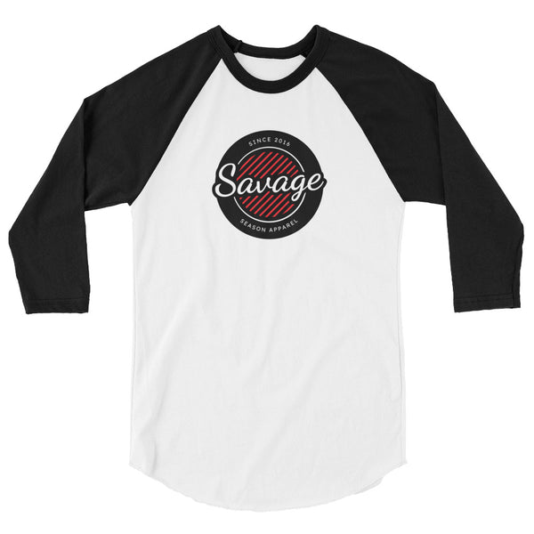 'Savage Season' 3/4 Black x White Raglan - Savage Season Apparel Store