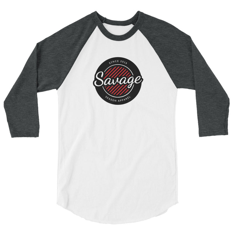 'Savage Season' 3/4 Grey x White Raglan - Savage Season Apparel Store
