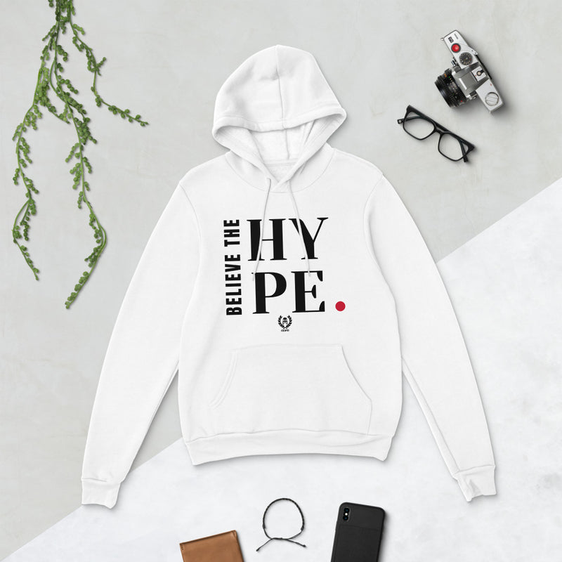 'Believe The Hype' White x Black Pullover Hooded Sweatshirt - Savage Season Apparel Store