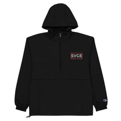 SVGE x Champion Black Packable Performance Jacket - Savage Season Apparel Store