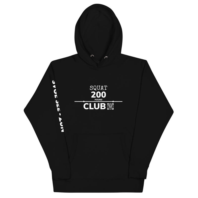 'Barbell Club' 200lb Squat Club Unisex Hoodie - Savage Season Apparel Store